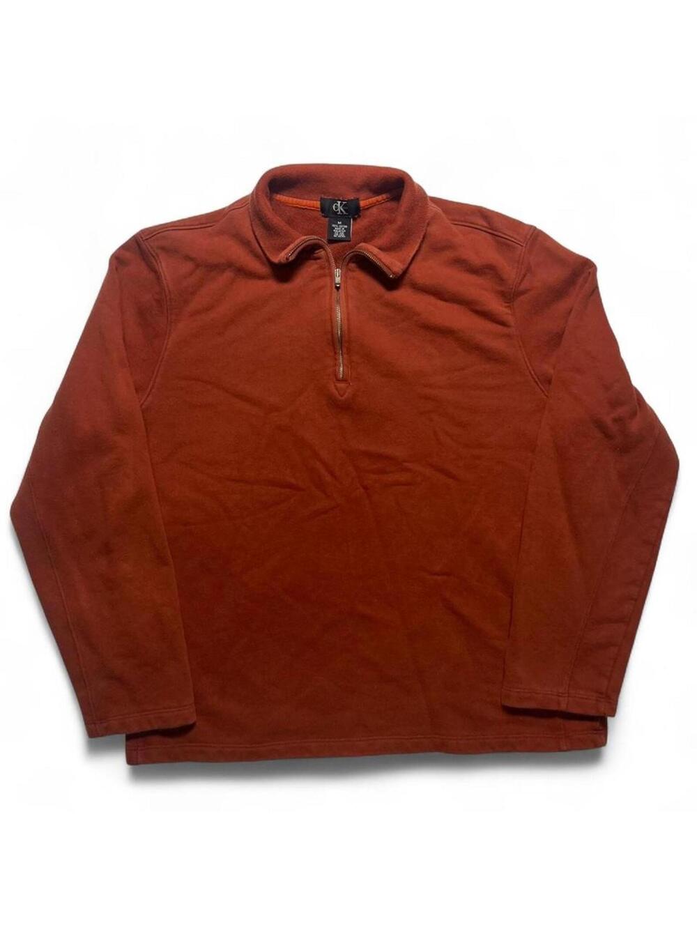 Calvin Klein Performance Rust Orange 1/4 Zip Sweatshirt Pullover Medium Womens